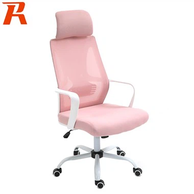 Бял офис стол с облегалка за глава